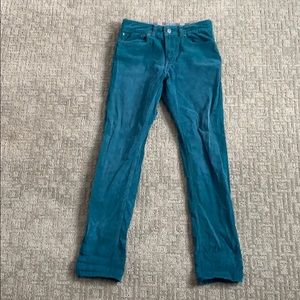 Prana turquoise corduroys